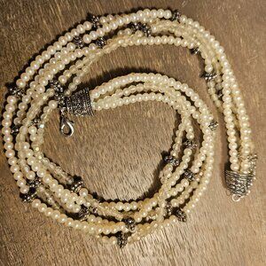 KISSAKA VINTAGE FAUX PEARL NECKLACE